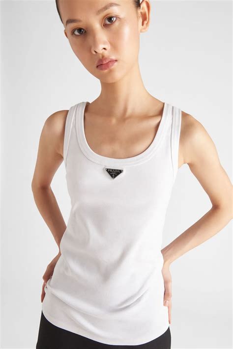 prada logo tank top